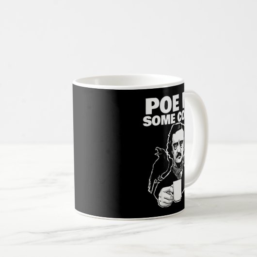 E Me Some Coffee Funny Edgar Allan E Pun Kaffeetasse (VorderseiteRechts)