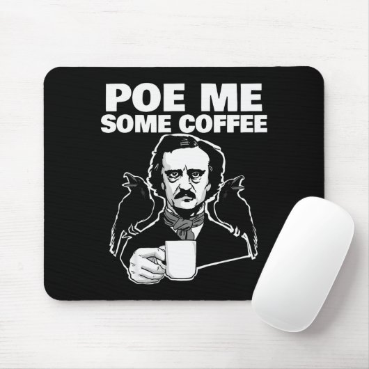 E Me Some Coffee Funny Edgar Allan E Pun Mousepad (Mit Mouse)