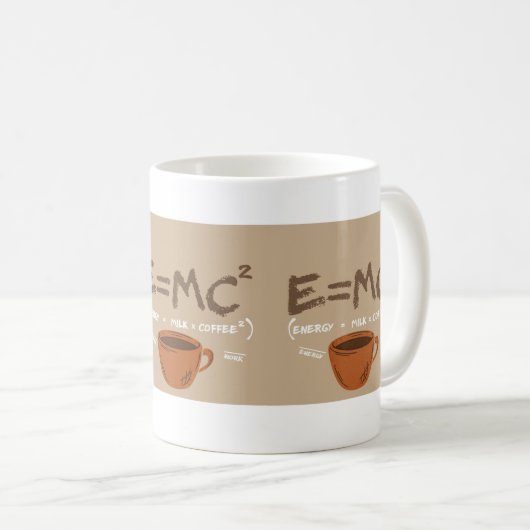 E = Milk × Coffee² Funny Energy Equation Mug Kaffeetasse (VorderseiteRechts)