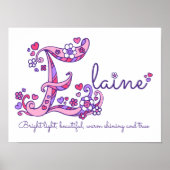 E monogram art Elagirls name meint poster (Vorne)