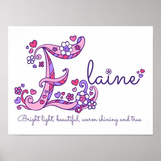 E monogram art Elagirls name meint poster (Vorne)