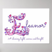 E monogram art Eleangirls name meint poster (Vorne)