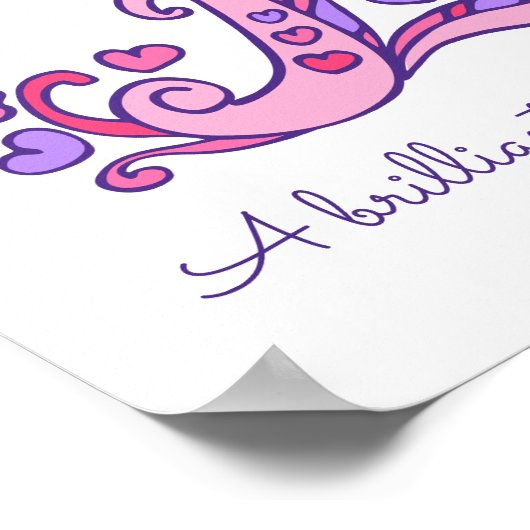 E monogram art Elena girls name meint poster (Ecke)