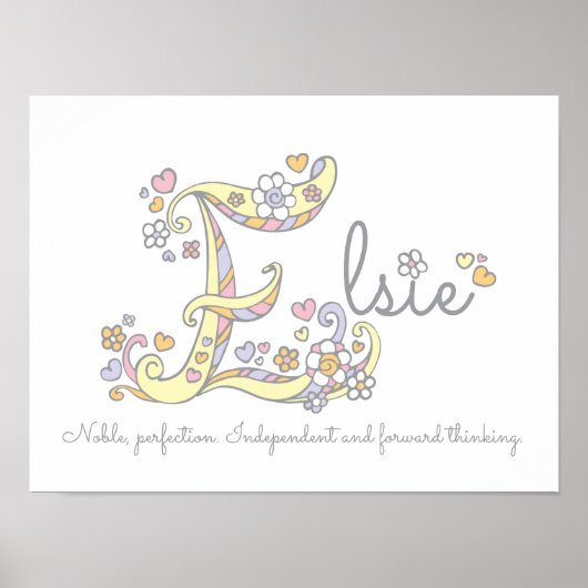 E monogram art Elsie girls name meint poster (Vorne)