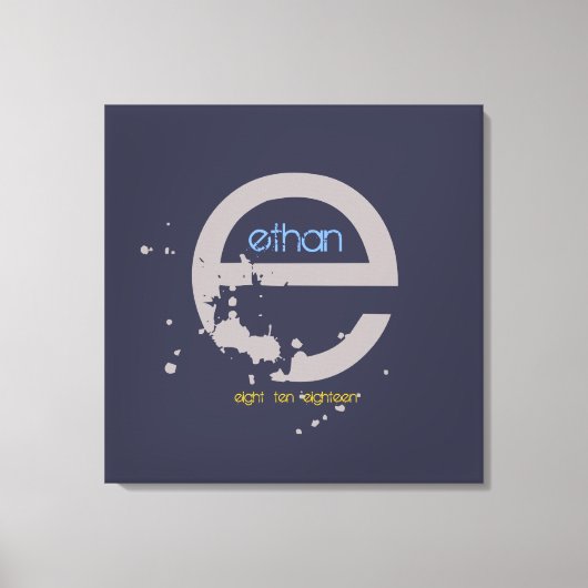 E Monogram erste Bar Bat Mitzvah Sign-In-Board Leinwanddruck (Vorderseite)