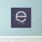 E Monogram erste Bar Bat Mitzvah Sign-In-Board Leinwanddruck (Insitu (Holzboden))