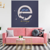 E Monogram erste Bar Bat Mitzvah Sign-In-Board Leinwanddruck (Insitu (Wohnzimmer))