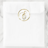 E Monogram Imitate Gold Umschlag oder Günstige Sie Runder Aufkleber (Tasche)