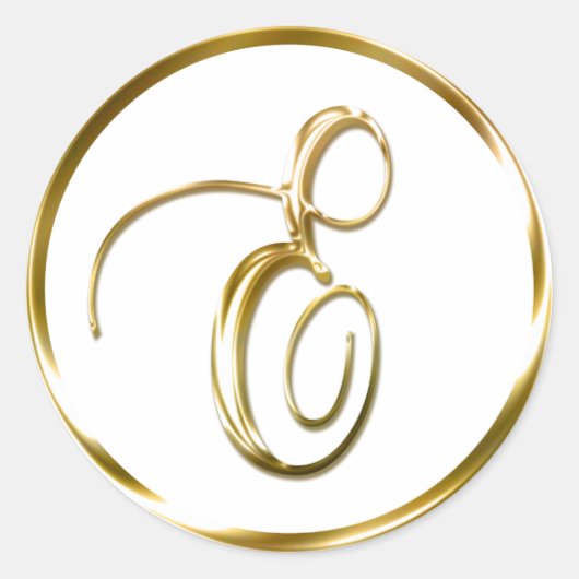 E Monogram Imitate Gold Umschlag oder Günstige Sie Runder Aufkleber (Vorderseite)