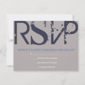 E Monogram Initials Bar Bat Mitzvah Reply Card RSVP Karte (Vorderseite)