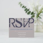 E Monogram Initials Bar Bat Mitzvah Reply Card RSVP Karte (Stehend Vorderseite)