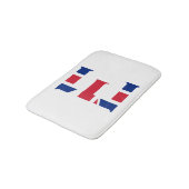 E Monogram überlagert sich auf der Flagge der Unio Badematte (Schrägansicht)