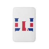 E Monogram überlagert sich auf der Flagge der Unio Badematte (Vorderseite Vertikal)