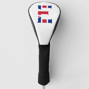 E Monogram überlagert sich auf der Flagge der Unio Golf Headcover
