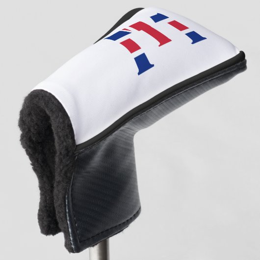 E Monogram überlagert sich auf der Flagge der Unio Golf Headcover (3/4 Vorderseite)