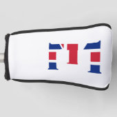 E Monogram überlagert sich auf der Flagge der Unio Golf Headcover (Vorderseite)
