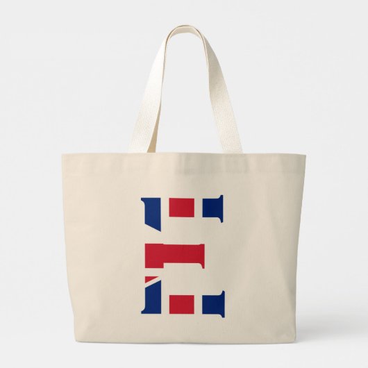 E Monogram überlagert sich auf der Flagge der Unio Jumbo Stoffbeutel (Rückseite)