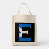 E Monogram überlagert sich auf der schottischen Fl Tragetasche (Rückseite)