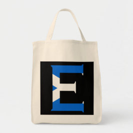 E Monogram überlagert sich auf der schottischen Fl Tragetasche