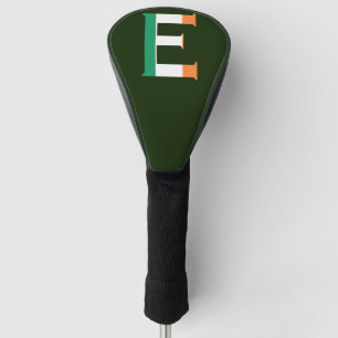 E Monogram überlagert sich auf irischer Flagge dcc Golf Headcover