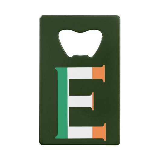 E Monogram überlagert sich auf irischer Flagge Geldbeutel Flaschenöffner (Vorderseite)