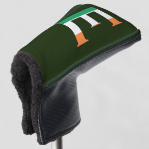 E Monogram überlagert sich auf irischer Flagge Golf Headcover