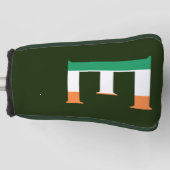 E Monogram überlagert sich auf irischer Flagge Golf Headcover (Vorderseite)