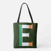 E Monogram überlagert sich auf irischer Flagge Tasche (Rückseite)