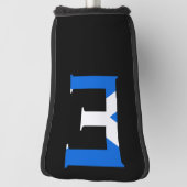 E Monogram überlagert sich auf schottischer Flagge Golf Headcover (Rotieren 90)