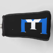 E Monogram überlagert sich auf schottischer Flagge Golf Headcover (Vorderseite)