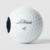 E Monogram überlagert sich auf schottischer Flagge Golfball (Logo)