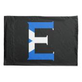 E Monogram überlagert sich auf schottischer Flagge Kissenbezug (Rückseite)
