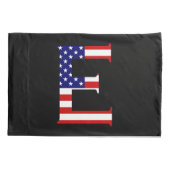 E Monogram überlagert sich auf US Flag Pccn Kissenbezug (Rückseite)