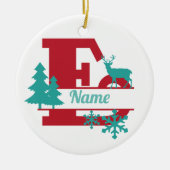 E Monogram Urlaubshaus Tree Ornament (Vorne)