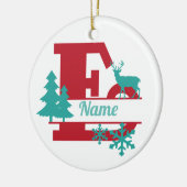 E Monogram Urlaubshaus Tree Ornament (Links)