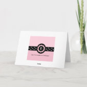 E: Monogramm E Dotter Rosa und Weiße Karte (Rückseite)