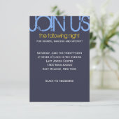 E Monogramm erste Bar Bat Mitzvah Party-Karte Einladung (Stehend Vorderseite)