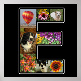 E Monogramm Erstellen Sie Ihre eigene 8-Collage Sc Poster