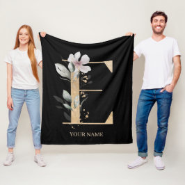 E Monogramm Floral Personalisiert Fleecedecke