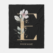 E Monogramm Floral Personalisiert Fleecedecke (Vorderseite)