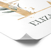 E Monogramm florales Personalisiertes Poster (Ecke)