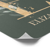 E Monogramm florales Personalisiertes Poster (Ecke)