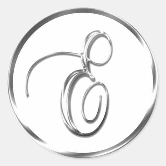 E Monogramm Imitate Silberumschlag oder Gutes Sieg Runder Aufkleber (Vorderseite)