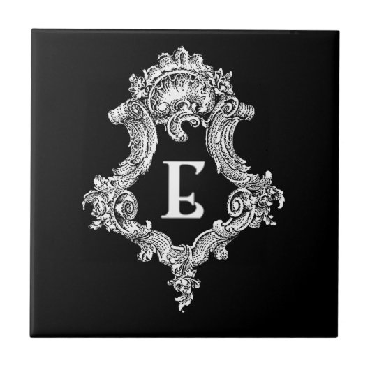 E Monogramm Initiale Fliese (Vorderseite)