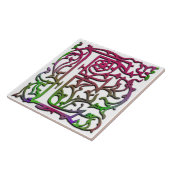 E Monogramm Keramik "Besque Garden" Fliese (Seite)