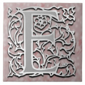 E Monogramm Keramik "Silberstein" Fliese (Vorderseite)