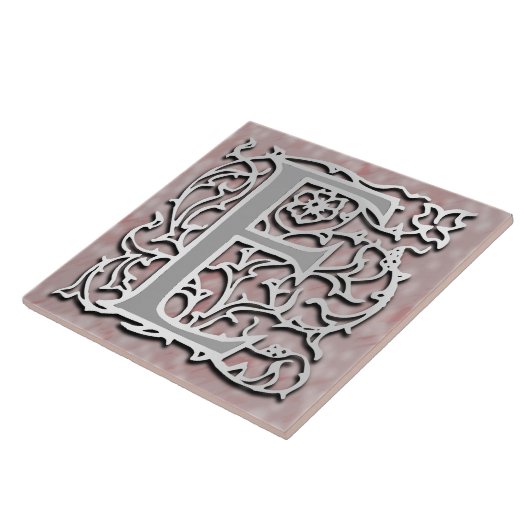 E Monogramm Keramik "Silberstein" Fliese (Seite)