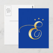 E-Monogramm Postkarte (Vorne/Hinten)