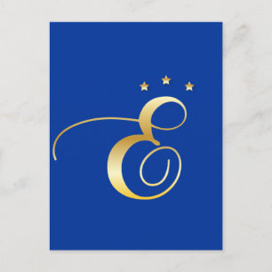 E-Monogramm Postkarte