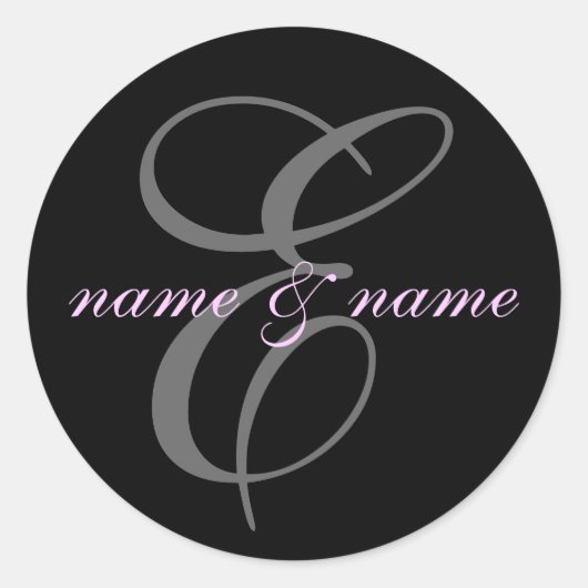 E-Monogramm Runder Aufkleber (Vorderseite)